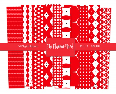 Red Digital Paper Pack
