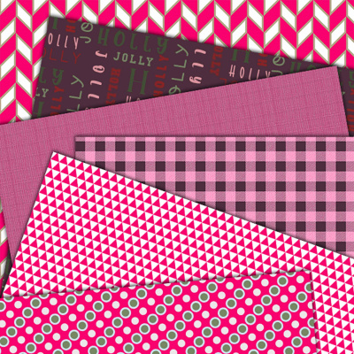 Pink Christmas Mini Paper Pack