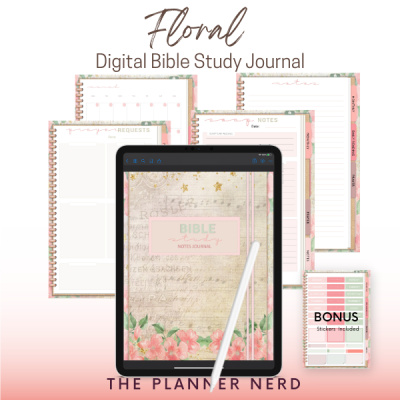 Floral Digital Bible Study Prayer Journal