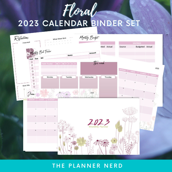 Floral 2023 Calendar Binder Set