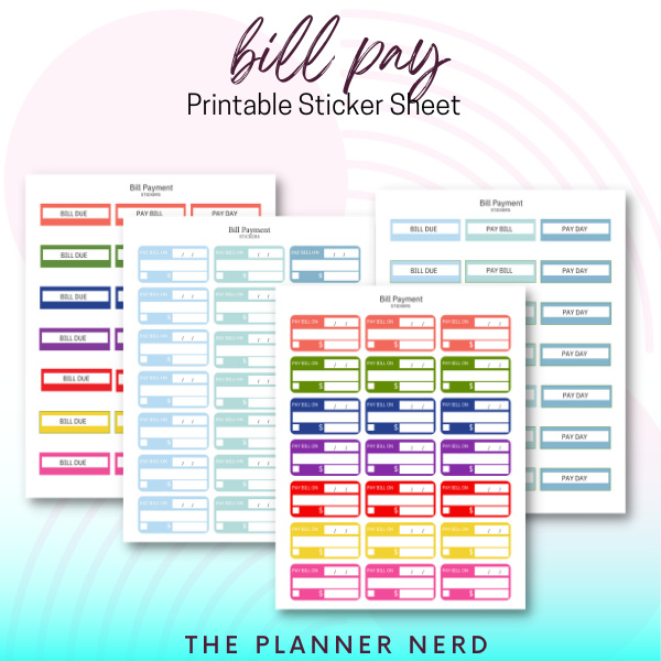 Printable Bill Pay Stickers