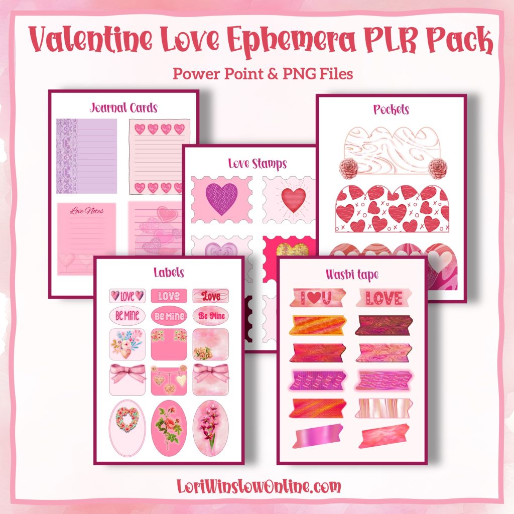 Valentine's Love Ephemera PLR Packet