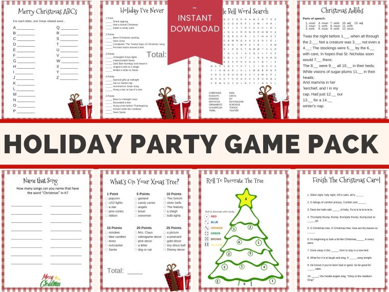 Printable Christmas Party Game Pack