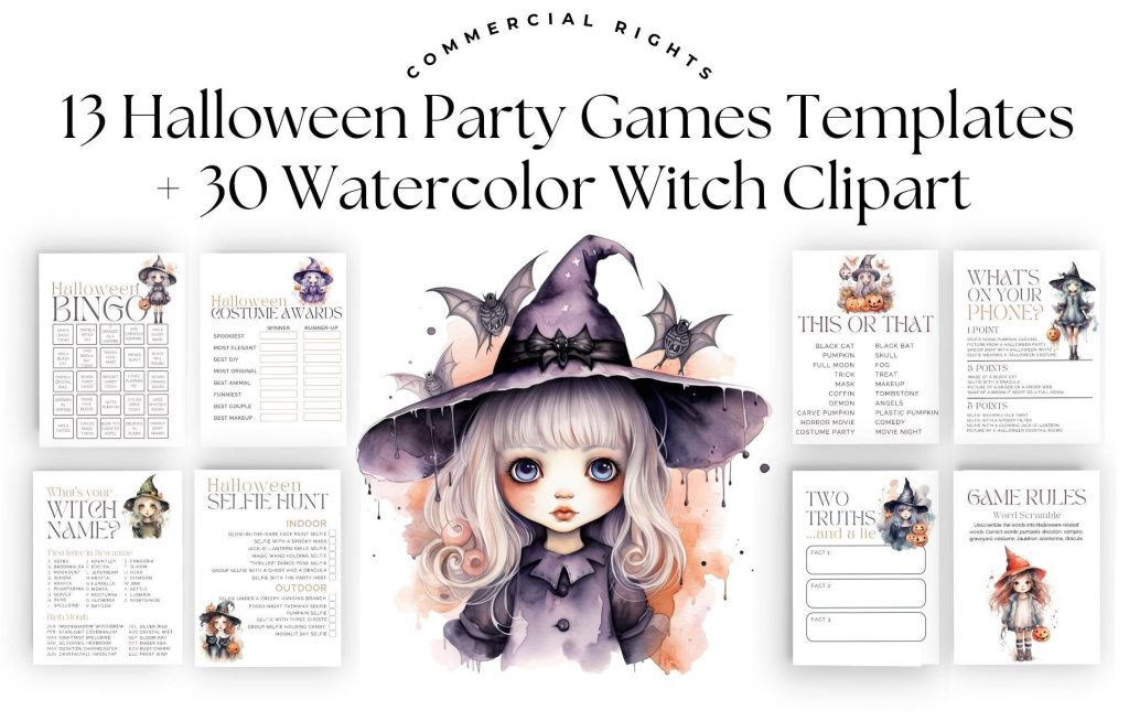 Commercial Use Halloween Party Game Printable Pack